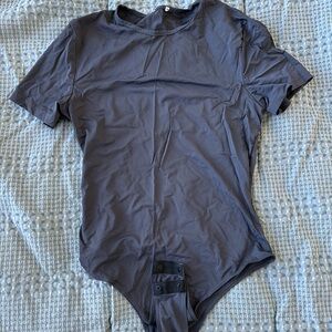 Gray Short Sleeve Bodysuit